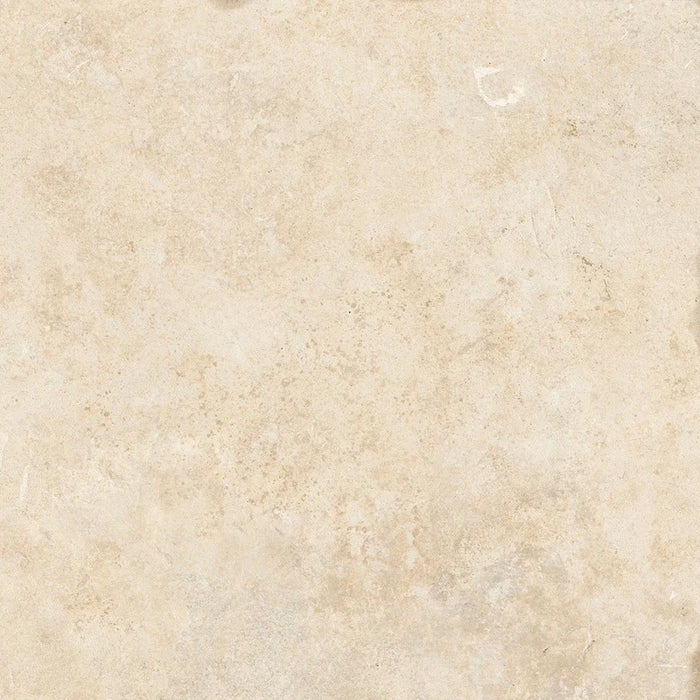 Piastrella in gres porcellanato effetto pietra leccese della collezione Terre d'Otranto di Ceramica Rondine, formato 40x40 cm con bordo naturale, colore Cream