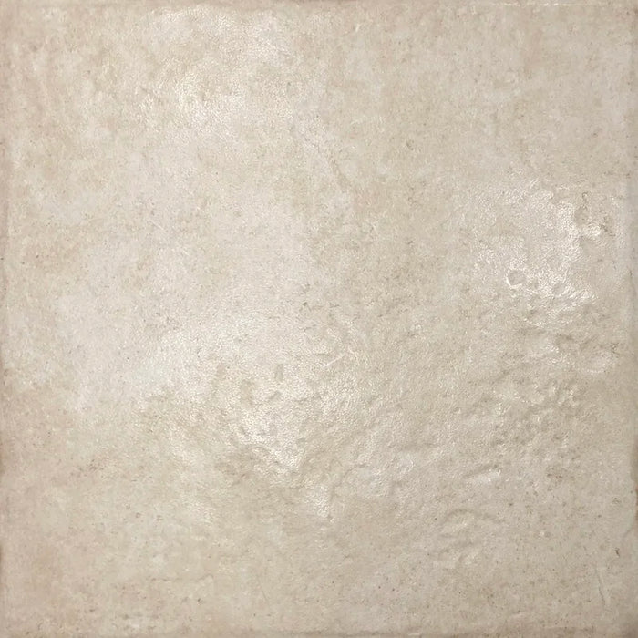 Piastrella semilucida in gres porcellanato effetto pietra leccese della collezione Terre d'Otranto di Ceramica Rondine, formato 40x40 cm con bordo naturale, colore Cream