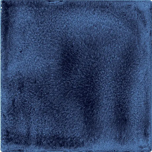 Dettaglio piastrella per rivestimento in ceramica Craquelé effetto fatto a a mano lucido 15x15 cm della collezione The Traditional Style, colore Blue Navy di Ceramica Settecento