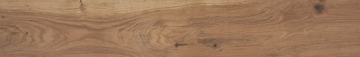Piastrella per pavimento per esterni in gres porcellanato effetto legno tradizionale dal carattere rustico della collezione Timeless di Ceramica Rondine, formato 24x150 cm, colore Nut Grip