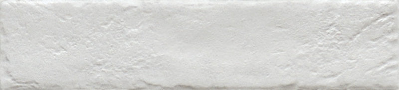 Dettaglio piastrella per pavimento e rivestimento in gres porcellanato effetto mattoncino opaco 6x25 cm della collezione Recovery Stone, colore Total White di Ceramica Rondine