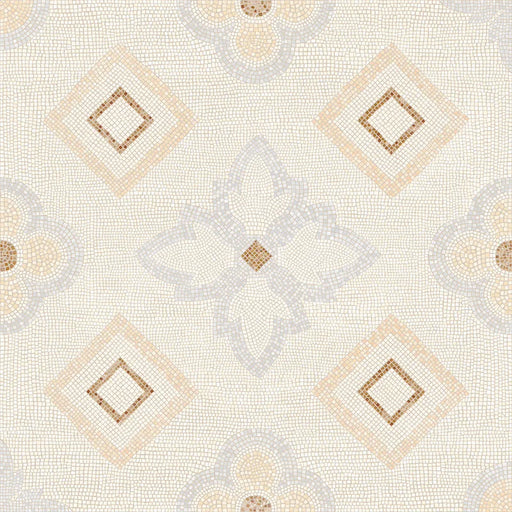 Piastrella per rivestimenti in gres porcellanato effetto mosaico, formato 120x120 cm, colore avorio, grigio e marrone, Two Decoro 01 di 41zero42