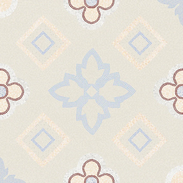 Piastrella per rivestimenti in gres porcellanato effetto mosaico, formato 120x120 cm, colore azzurro, grigio e marrone, Two Decoro 03 di 41zero42