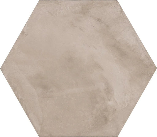 Dettaglio Piastrella da pavimento e rivestimento in gres porcellanato serie Terra di Marca Corona, effetto cotto, formato esagonale 25x21.6 cm, Colore Grigio Esagona