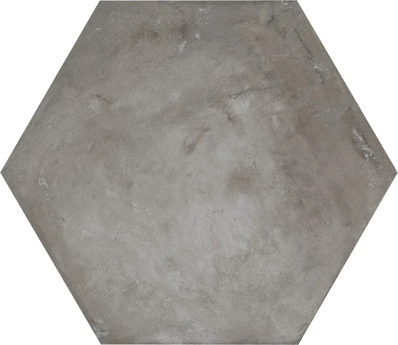 Dettaglio Piastrella da pavimento e rivestimento in gres porcellanato serie Terra di Marca Corona, effetto cotto, formato esagonale 25x21.6 cm, Colore Antracite Esagona