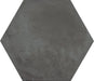 Dettaglio Piastrella da pavimento e rivestimento in gres porcellanato serie Terra di Marca Corona, effetto cotto, formato esagonale 25x21.6 cm, Colore Nero Esagona