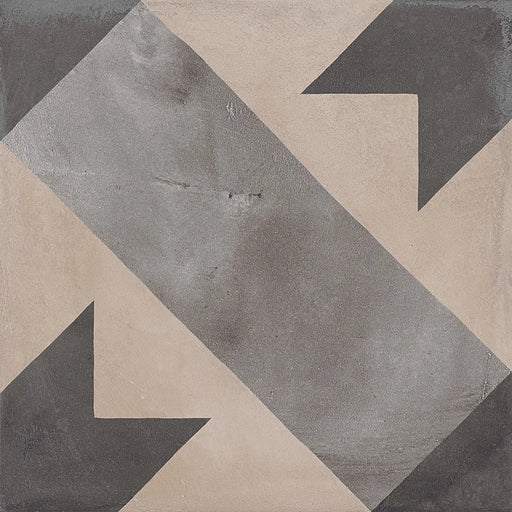 Dettaglio Piastrella da pavimento e rivestimento in gres porcellanato serie Terra di Marca Corona, effetto cementine, formato 20x20 cm, Colore Stella Fredda