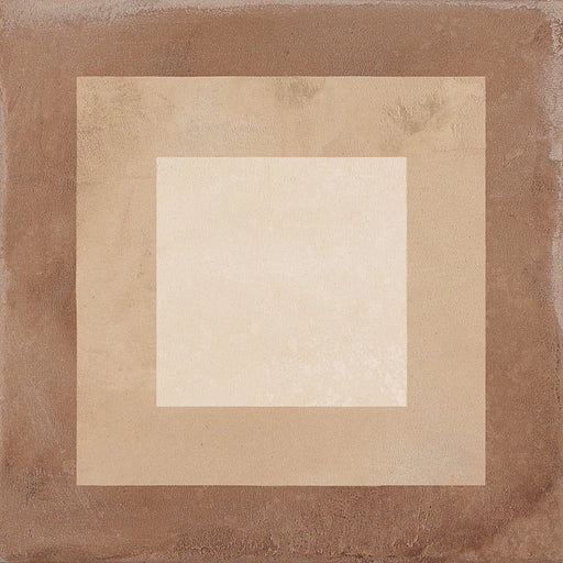 Dettaglio Piastrella da pavimento e rivestimento in gres porcellanato serie Terra di Marca Corona, effetto cementine, formato 20x20 cm, Colore Quadrato Caldo