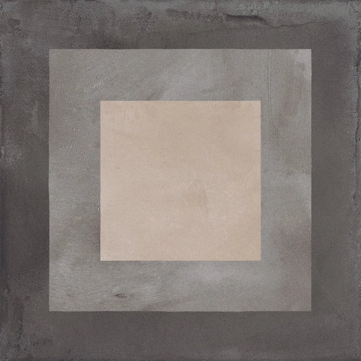 Dettaglio Piastrella da pavimento e rivestimento in gres porcellanato serie Terra di Marca Corona, effetto cementine, formato 20x20 cm, Colore Quadrato Freddo
