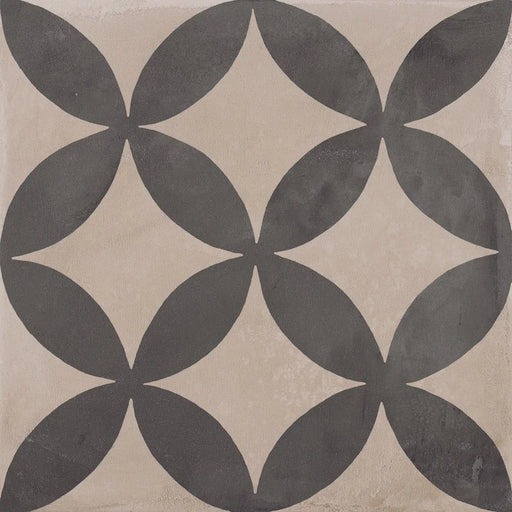 Dettaglio Piastrella da pavimento e rivestimento in gres porcellanato serie Terra di Marca Corona, effetto cementine, formato 20x20 cm, Colore Astro Freddo