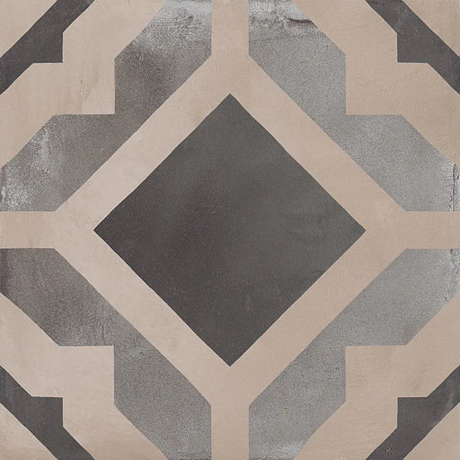 Dettaglio Piastrella da pavimento e rivestimento in gres porcellanato serie Terra di Marca Corona, effetto cementine, formato 20x20 cm, Colore Geometria Fredda