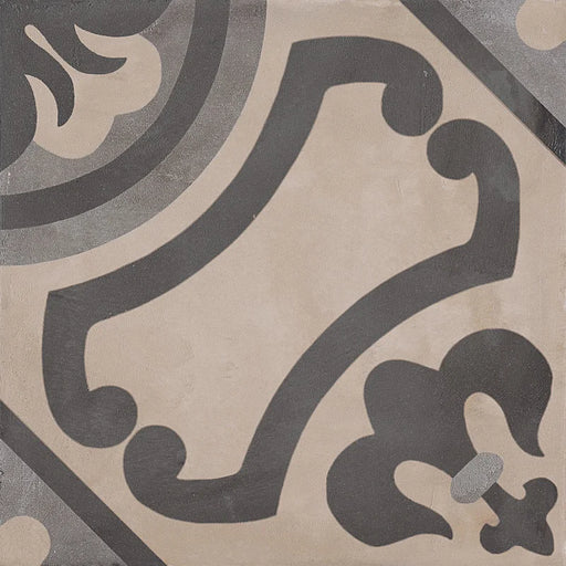 Dettaglio Piastrella da pavimento e rivestimento in gres porcellanato serie Terra di Marca Corona, effetto cementine, formato 20x20 cm, Colore Giglio Freddo