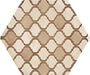 Dettaglio Piastrella da pavimento e rivestimento in gres porcellanato serie Terra di Marca Corona, effetto cementine, formato esagonale 25x21.6 cm, Colore Coloniale Caldo Esagona