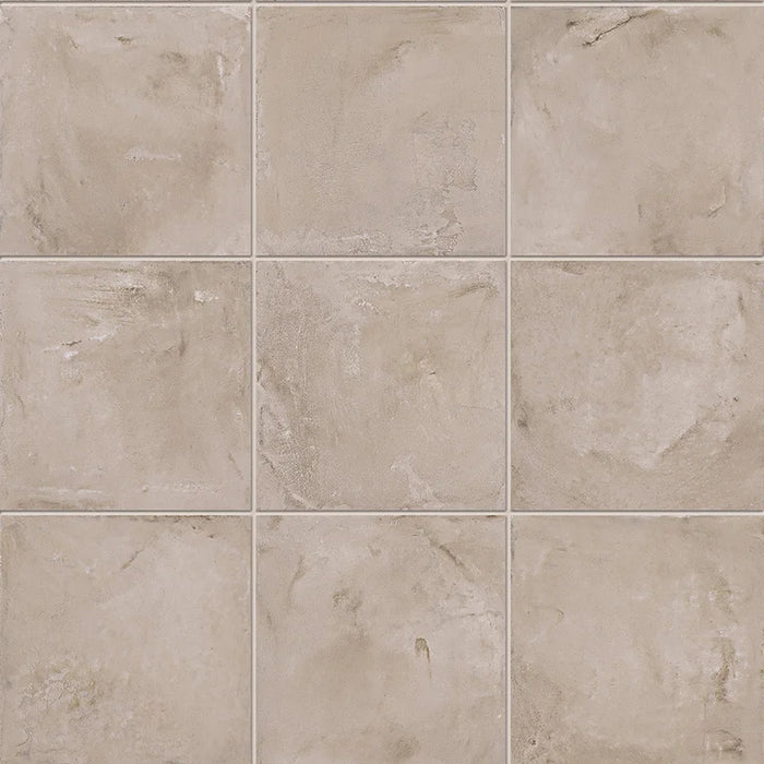 Dettaglio Piastrella da pavimento e rivestimento in gres porcellanato serie Terra di Marca Corona, effetto cotto, formato 20x20 cm, Colore Grigio