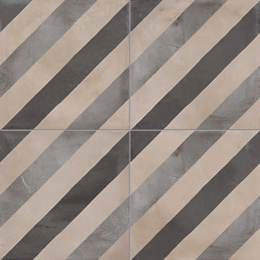 Dettaglio Piastrella da pavimento e rivestimento in gres porcellanato serie Terra di Marca Corona, effetto cementine, formato 20x20 cm, Colore Linea Fredda