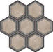 Dettaglio Piastrella da pavimento e rivestimento in gres porcellanato serie Terra di Marca Corona, effetto cementine, formato esagonale 25x21.6 cm, Colore Cornice Fredda Esagona