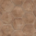 Dettaglio Piastrella da pavimento e rivestimento in gres porcellanato serie Terra di Marca Corona, effetto cotto, formato esagonale 25x21.6 cm, Colore Rosso Esagona