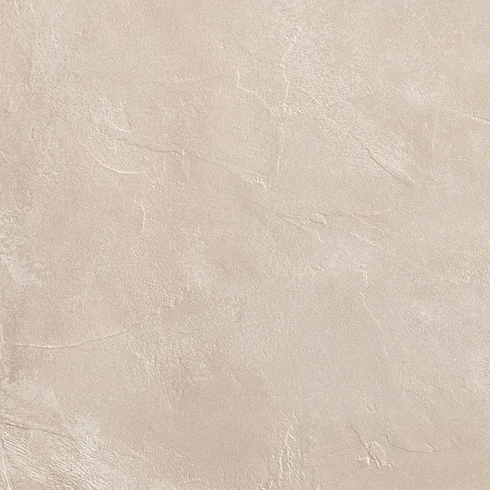 Piastrella per pavimento interno in gres porcellanato effetto cemento spatolato della collezione Terre Vive di Savoia Italia, formato 60x60 cm, colore Argilla