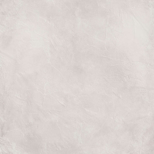 Piastrella antiscivolo per pavimento esterno in gres porcellanato effetto cemento spatolato della collezione Terre Vive di Savoia Italia, formato 90x90 cm, colore Perla