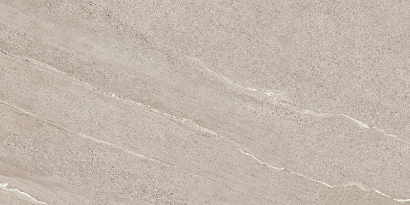 Dettaglio piastrella per pavimenti e rivestimenti in gres porcellanato smaltato effetto pietra piasentina della collezione Trex di Paul & Co Ceramiche, formato 30x60 rettificato, colore Sand
