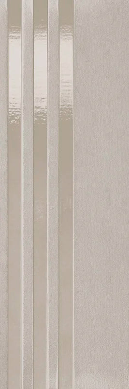 Dettaglio piastrella per rivestimento in gres porcellanato effetto rigato formato 24x72 cm rettificato, collezione Twiga di Ceramica Settecento, colore Stripe Gris