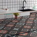 Cucina a specchio con pavimento in gres porcellanato effetto mosaico, formato 120x120 cm, colore antracite, azzurro e rosa, Two Decoro 06 di 41zero42