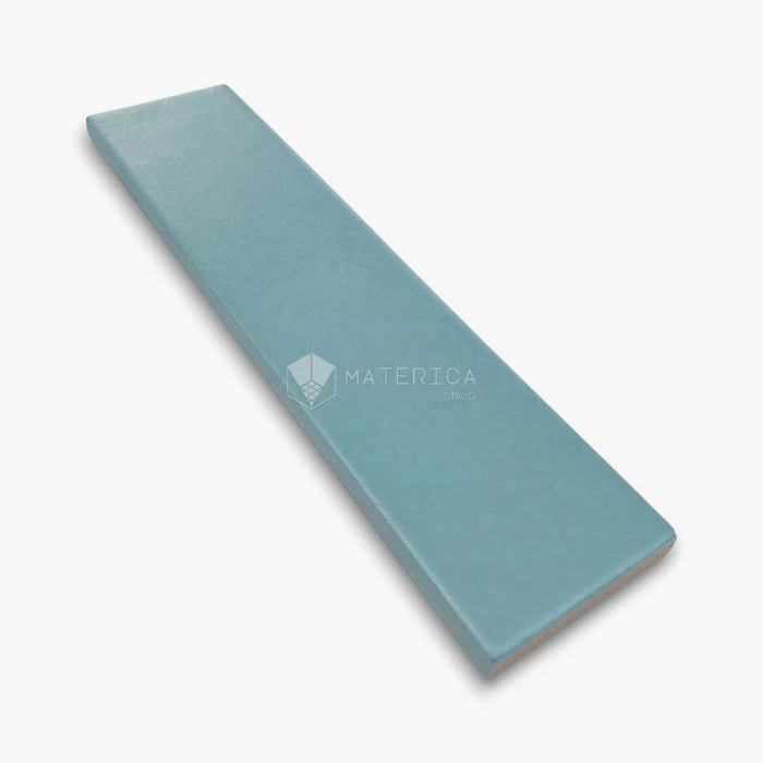 Foto piastrella da rivestimento in gres porcellanato effetto mattoncino opaco 6x25 cm, collezione Volume Ocean di Ceramica Rondine. Piastrelle verde acqua per pareti di bagno e cucina.