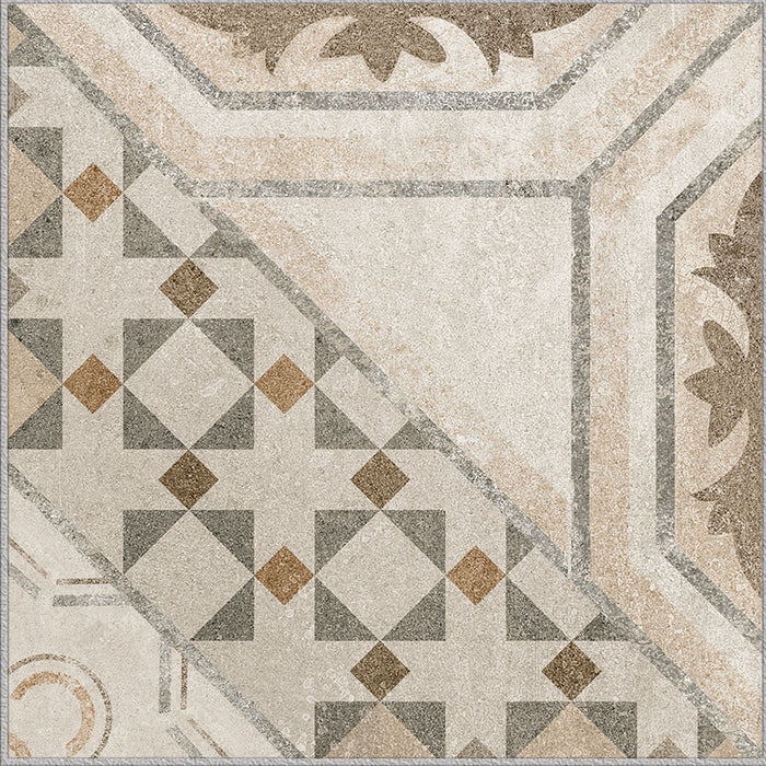 Dettaglio piastrella per pavimento e rivestimento in gres porcellanato effetto cementina dai colori vintage opaca. Collezione Cementine di Ceramica Valsecchia, formato 20x20, 1 Color