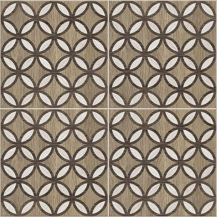 Dettaglio piastrelle per pavimento e rivestimento in gres porcellanato effetto cementina decorata geometrica. Collezione Cementine Home di Ceramica Valsecchia, formato 20x20, A4