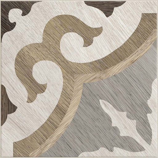 Dettaglio piastrella per pavimento e rivestimento in gres porcellanato effetto cementina decorata geometrica. Collezione Cementine Home di Ceramica Valsecchia, formato 20x20, A6