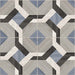 Dettaglio piastrelle per pavimento e rivestimento in gres porcellanato effetto cementina decorata geometrica. Collezione Cementine Home di Ceramica Valsecchia, formato 20x20, C2