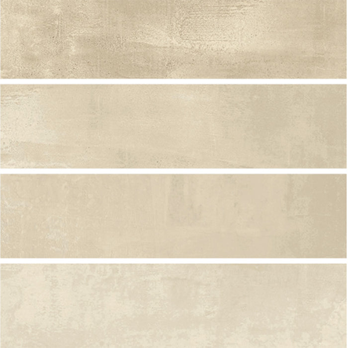 Dettaglio piastrelle in gres porcellanato effetto mattoncino della collezione Soft di Ceramica Valsecchia, formato 7.5x30, colore Cream Matt