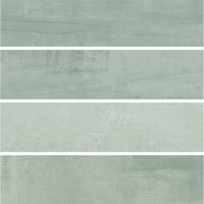 Dettaglio piastrelle in gres porcellanato effetto mattoncino della collezione Soft di Ceramica Valsecchia, formato 7.5x30, colore Sage Matt