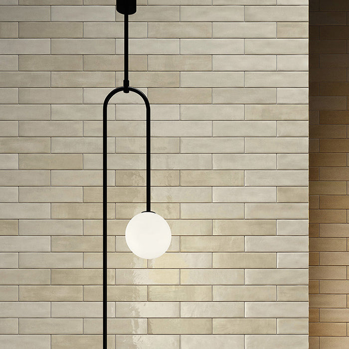 Muro con rivestimento in gres porcellanato effetto mattoncino della collezione Soft di Ceramica Valsecchia, formato 7.5x30, colore Cream Matt