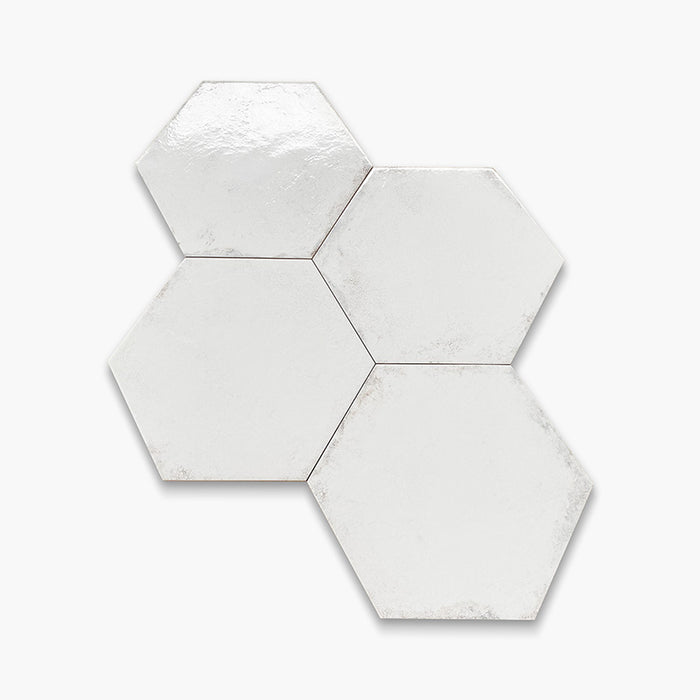 Foto Piastrella da pavimento e rivestimento in gres porcellanato serie Vietri di Savoia Italia, colore Bianco esagonale