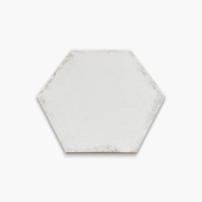 Foto Piastrella da pavimento e rivestimento in gres porcellanato serie Vietri di Savoia Italia, colore Bianco esagonale