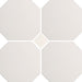 Piastrella pavimento in gres ottagonale con tozzetto bianco della collezione Imperiale di Self Style by Keradom, formato 15x15 colore bianco