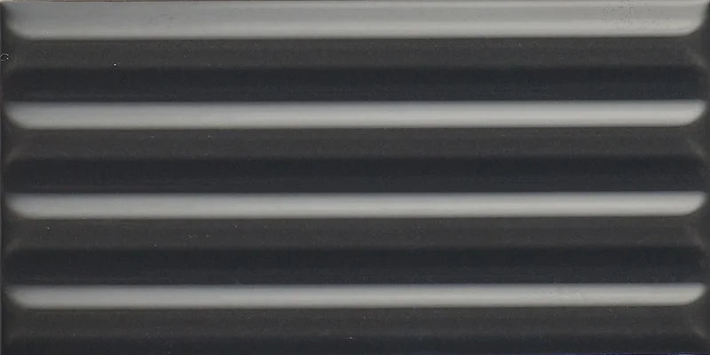 Rivestimento in gres porcellanato 3D lucido a rilievo effetto mattoncino 7,5x15 cm Black, Collezione Wigwag di 41zero42