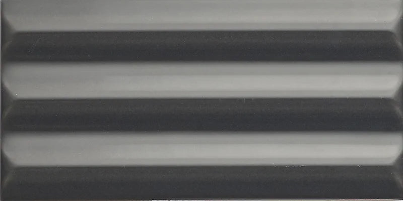 Rivestimento in gres porcellanato 3D lucido a rilievo effetto mattoncino 7,5x15 cm Black, Collezione Wigwag di 41zero42