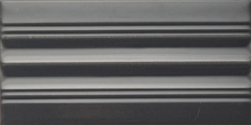 Rivestimento in gres porcellanato 3D lucido a rilievo effetto mattoncino 7,5x15 cm Black, Collezione Wigwag di 41zero42