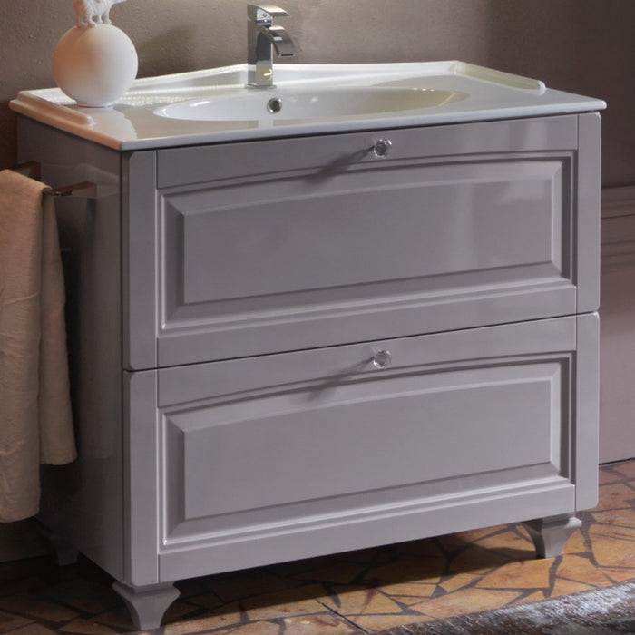 composizione mobile bagno Dorian acanthis di compab lunghezza 97 cm a terra in stile classico