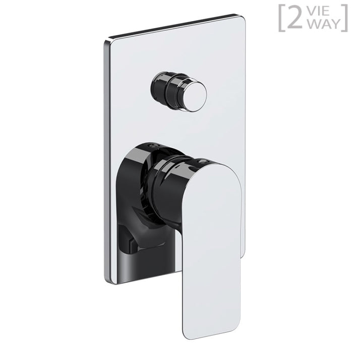 miscelatore doccia incasso con deviatore su piastra rettangolare della serie Ambition di Daniel rubinetterie