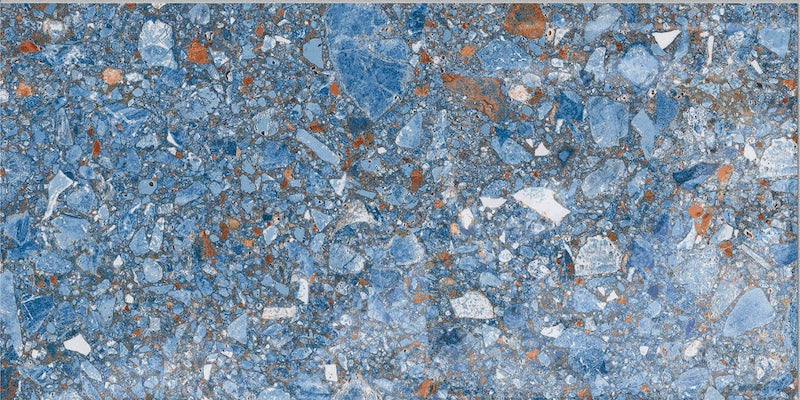 Dettaglio piastrella per pavimento e rivestimento in gres porcellanato effetto fondale marino. Collezione Swimming Sea di Ceramica Valsecchia, formato 15x30, Beach Ocean