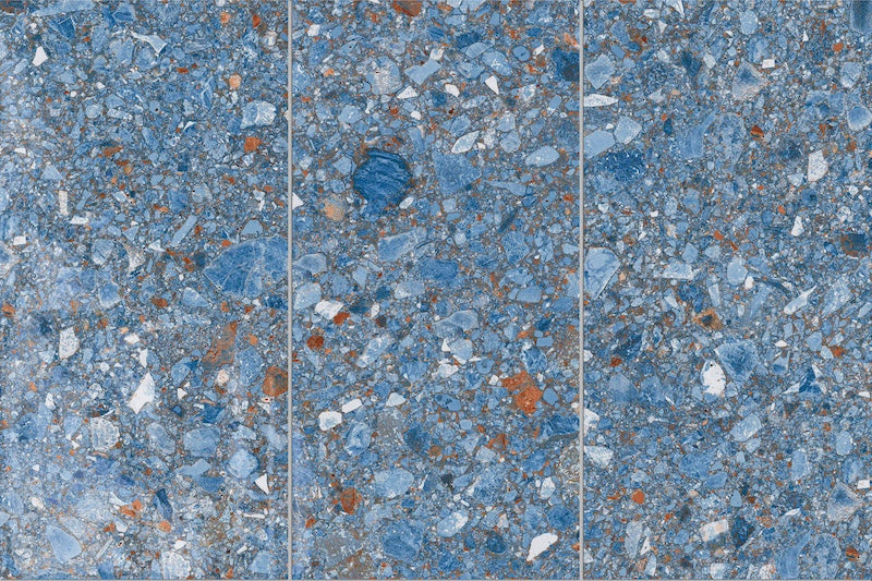 Dettaglio piastrelle per pavimento e rivestimento in gres porcellanato effetto fondale marino. Collezione Swimming Sea di Ceramica Valsecchia, formato 15x30, Beach Ocean