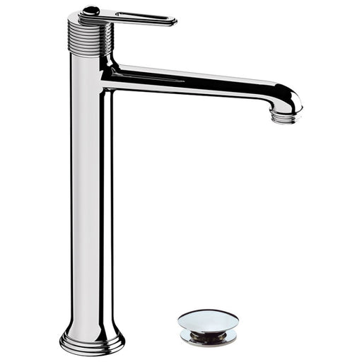 miscelatore per lavabo a canna alta Vesta con scarico click clack incluso in finitura cromata