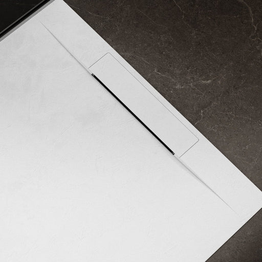 foto piletta laterale della serie di piatti doccia cemento