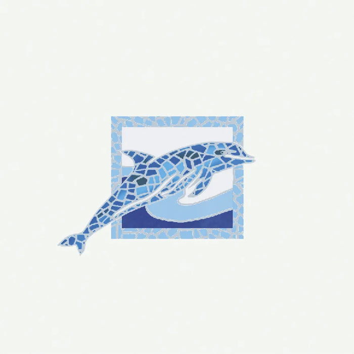 Piastrelle per rivestimento decorate, inserto con delfini collezione riggiole napoletane di savoia italia. Formato 22x22