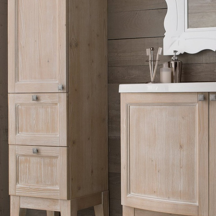 dettaglio della colonna a terra che caratterizza la serie di mobili bagni classici Ricordi