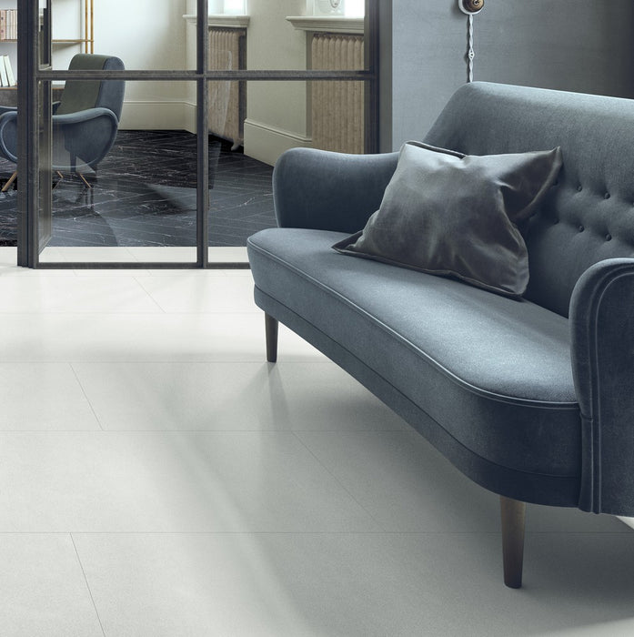 ambientazione di piastrelle in gres porcellanato elements design silver 120x120 di ceramiche keope