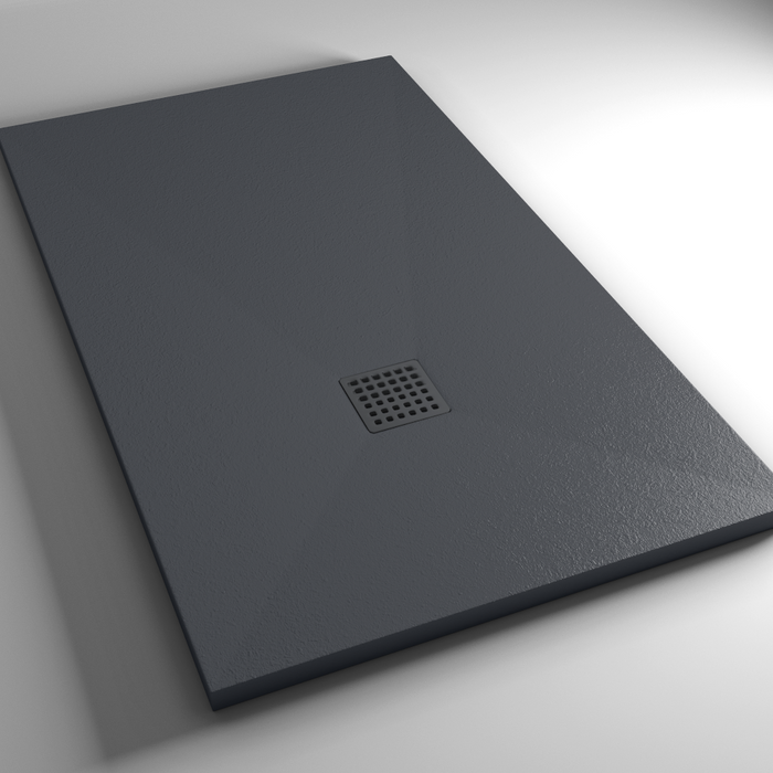 Essential - Piatto Doccia in Resina Effetto Pietra Nero